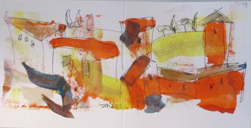 Disegno paesaggio italia - disegno,