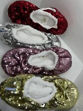 ciabatte pantofole paillettes 40/42 peluche pile casa donna antiscivolo