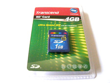 1GB Secure Digital Card 80x (scheda SD 1GB) TRANSCEND nuova