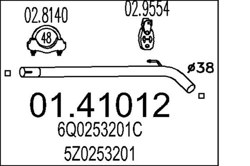 Tubo scarico mts 41012 - di,