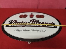 Insegna smaltata pubblicitaria birra Konig - Pilsener