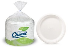 Chinet 10 Piatti da Pranzo 3/8, 100 Pezzi Stoviglie Monouso per Feste