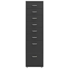 Schedario Mobile Antracite 28x41x109 cm in Metallo