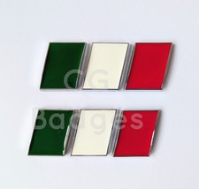 2 Distintivi Bandiera Italia Tricolore Cromati per Abarth 595 695 124 Spider 600e