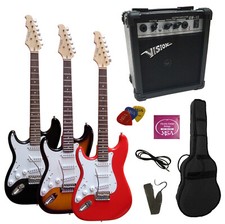 Chitarra Elettrica Sinistro,Sinistra,Set-Amplificatore GW15-20Watt-Legno Massiccio+Accessori!