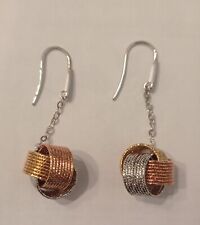 ORECCHINI GIODE' IN BRONZO - Colore Silver-Rosato - Nuovi