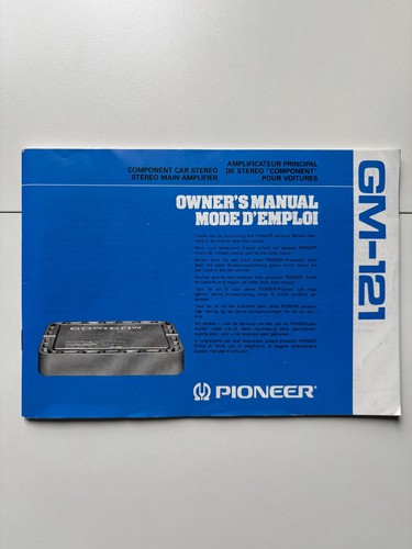 Pioneer 121 manuale - pioneer, gm-121
