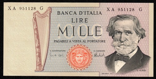 1000 lire verdi tipo - verdi, serie