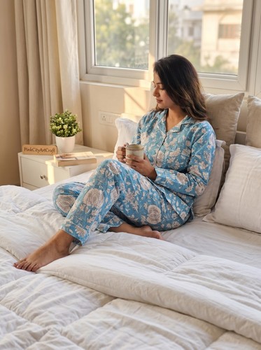 Women cotton pajama set - cotton,