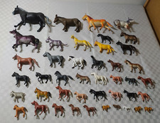 LOTTO CAVALLI E ASINI GOMMA PLASTICA MODELLINI ANIMALI GIOCATTOLI PRESEPE