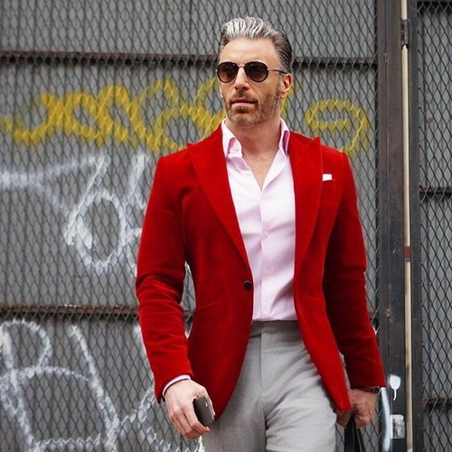Uomo rosso fumare giacche - rosso,