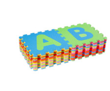TAPPETO TAPPETINO GOMMA PIUMA KIT 6 PEZZI PUZZLE GIOCO PER BAMBINI CON ALFABETO