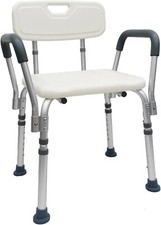 SEDIA SGABELLO DOCCIA E VASCA DA BAGNO CON BRACCIOLI PER ANZIANI E DISABILI