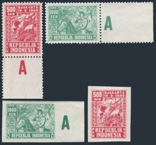 Indonesia Java 1L42-1L43, 1L42a-1L43a,MNH. 1° Ann. dell'indipendenza.1946.