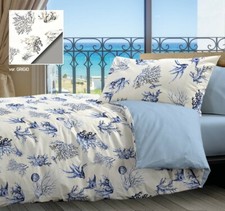 Completo Letto Cotone 100% Fondo Marino 