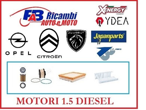 Kit filtri peugeot - 4, opel