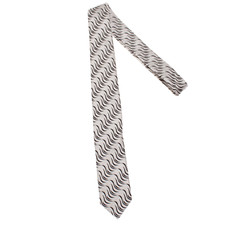 Cravatta collo Tino Cosma nuova con etichetta bianca e nera righe astratte 100% seta Made in Italy