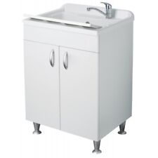 Lavatoio con Mobile Bianco Pilozzo 60x60 in Legno per Interno Lavanderia