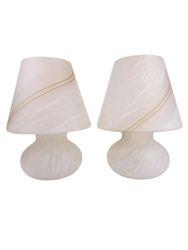 Coppia lampade fungo vetro - coppia,