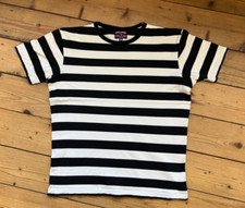 EASTMAN ABBIGLIAMENTO IN PELLE 40'S BIKER HOOP TEE - Camicia in bianco e nero