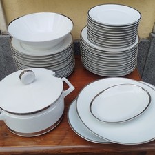 Servizio piatti vintage porcellana Bavaria Mitterteich 41 pezzi platino