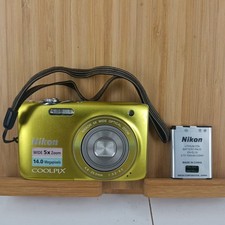 Nikon Coolpix S3100 14MP Digital Compact Camera 5x Wide Zoom Metallic Yellow