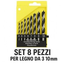 Set 8 Punte per Legno da 3 a