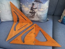 Vintage Usato Coppia Squadre Squadra Legno Sarta Sartoriale CIMS Modellisti