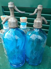 Bottiglie sifone Seltzer vetro azzurro Anni '20-'30