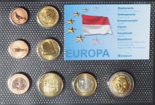MONACO 2010 SET EURO ESEMPLARE PROVA CAMPIONE SONDA ESSAI PROVA - 8 monete 1c-2€