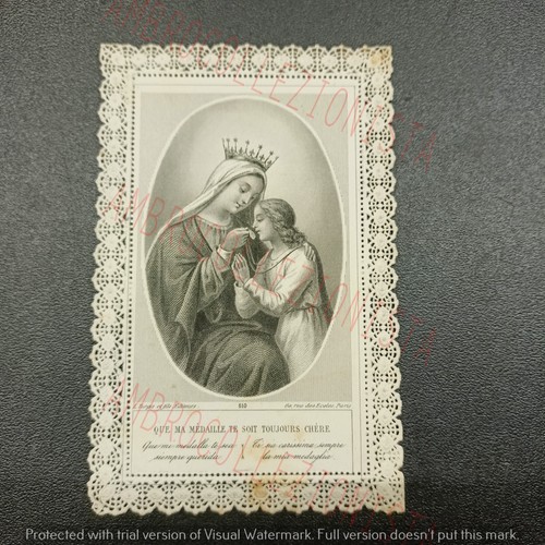 Santino antico con pizzo fine - antico,