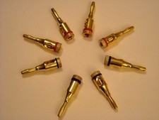 8 FICHES BANANES 4mm PLAQUEES OR POUR RACCORDS AUDIO