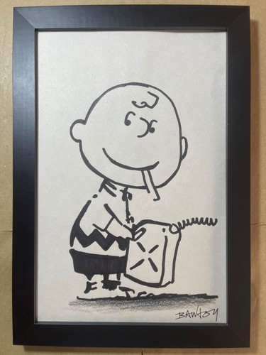 Disegno banksy incorniciato - disegno, su