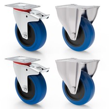 Ruote di trasporto ruote fisse ruote girevoli con freno Blue Wheels SET ruote per mobili