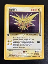 Pokemon Zapdos 15/64 Box ERROR Misprint Holo 1 st Edition Fossil WOTC English