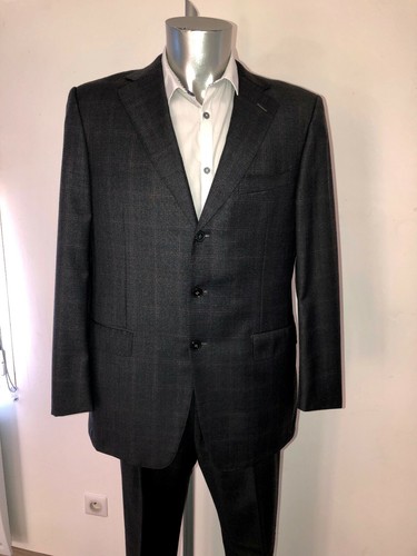 Costume grigio quadri viola - grigio,