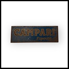 ND * Insegna in Metallo Smaltata e Carta "Campari, L'Aperitif" Italia (C)