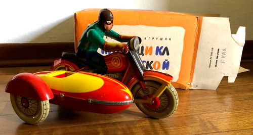 Vecchia moto latta con - vecchia, di