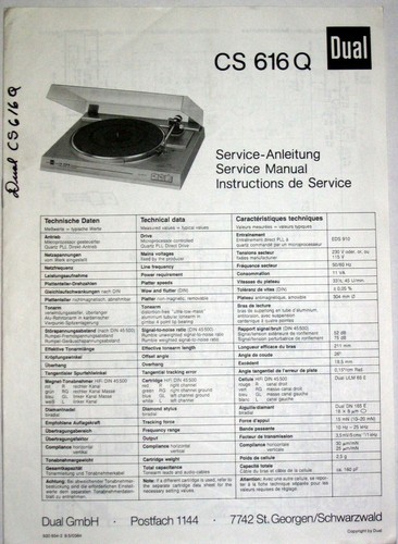 Giradischi dual model 616 - giradischi, cs