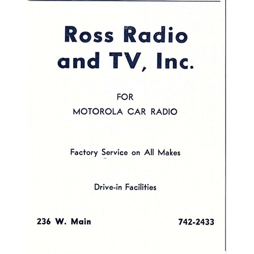 Ross radio and - radio, per
