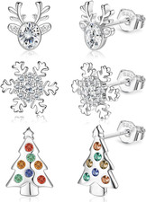 3 Paia Di Orecchini Di Natale