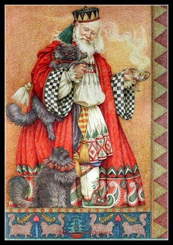 Babbo natale con gatti - natale,