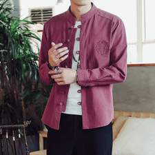 Uomo Cotone Lino Cappotto