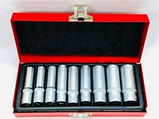 Set di chiavi a bussola lunghe 9 pezzi con attacco 1/4 CHROME VANADIUM da 5 a 13