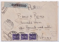 1944 - ESPRESSO CON VALORI DA 1 L. GNR DA MESTRE PER VERONA POSIZIONI 24-34-44