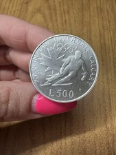 SAN MARINO MONETA COMMEMORATIVA 500 LIRE OLIMPIADE CALGARY 1988 ARGENTO SM1