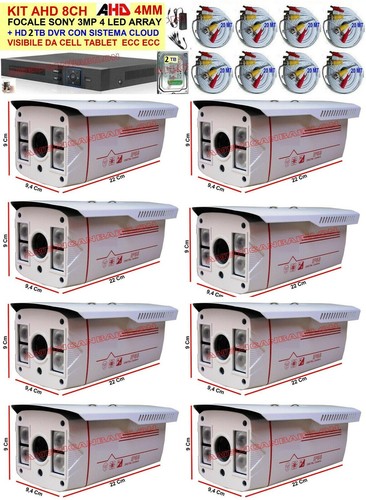 Kit videosorveglianza ahd - kit, 8
