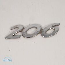 SCRITTA PEUGEOT 206 LOGO EMBLEMA SIGA BADGE FREGIO POSTERIORE ORIGINALE