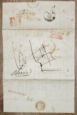 Napoli 1854 Piroscafi Postali Francesi Retrodato Rispedita Genova Nervi Rara