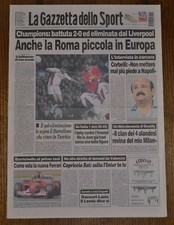 LA GAZZETTA DELLO SPORT N.67 DEL 20 MARZO 2002 - CHAMPIONS LIVERPOOL ROMA (GS8)